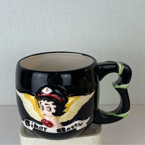 2007 Biker Betty with Wrapped Rose Pattern 16oz Coffee Mug